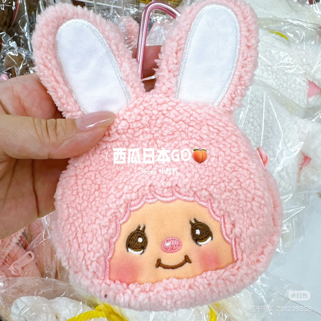 Monchhichi|mini pouch with carabiner|H10 x W10.5 x D2.5cm approx.