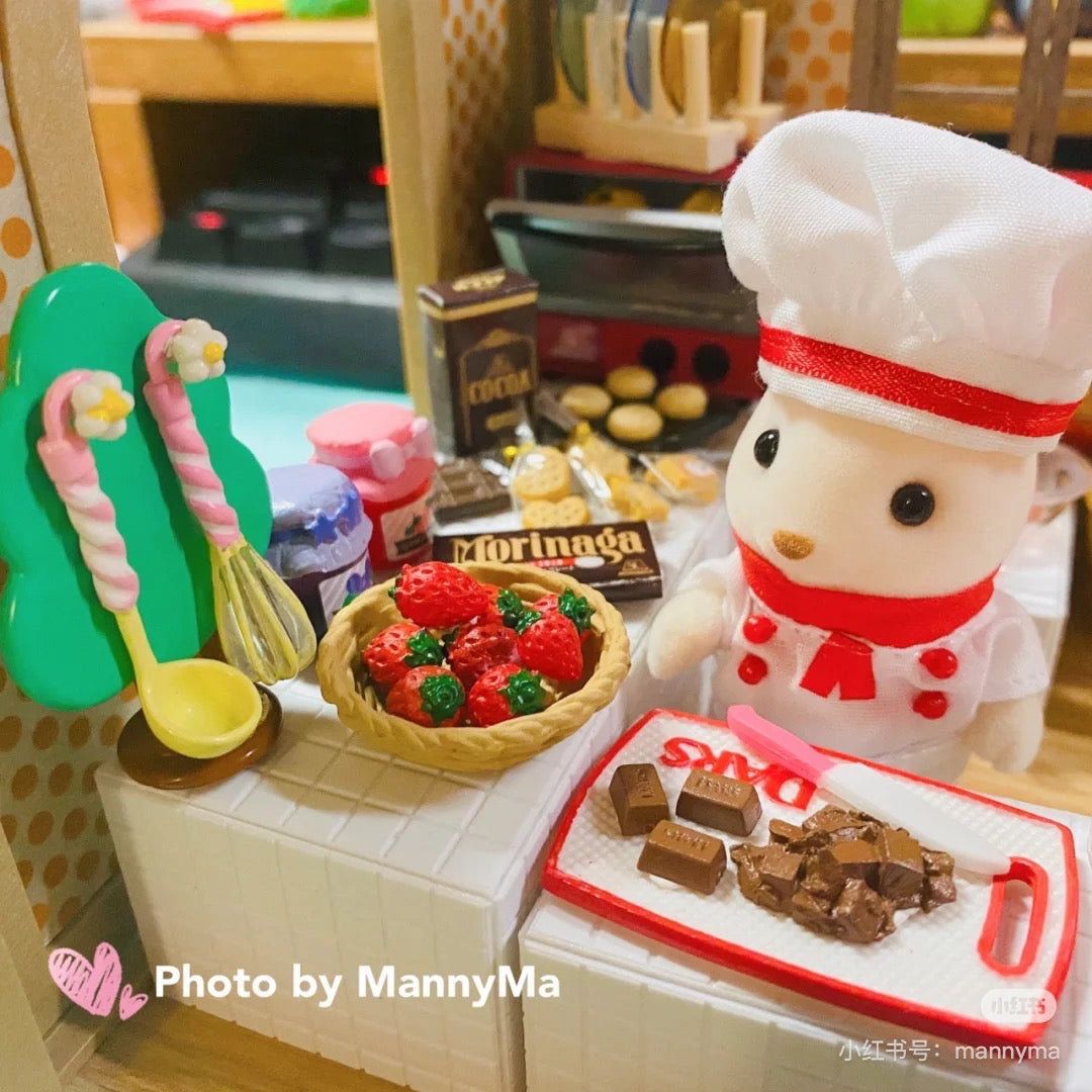 SylvanianFamilies森贝儿家族|Calico Critters Forest Kitchen Chef & Waitress Set巧克力兔厨师服务员套装/玩具/过家家