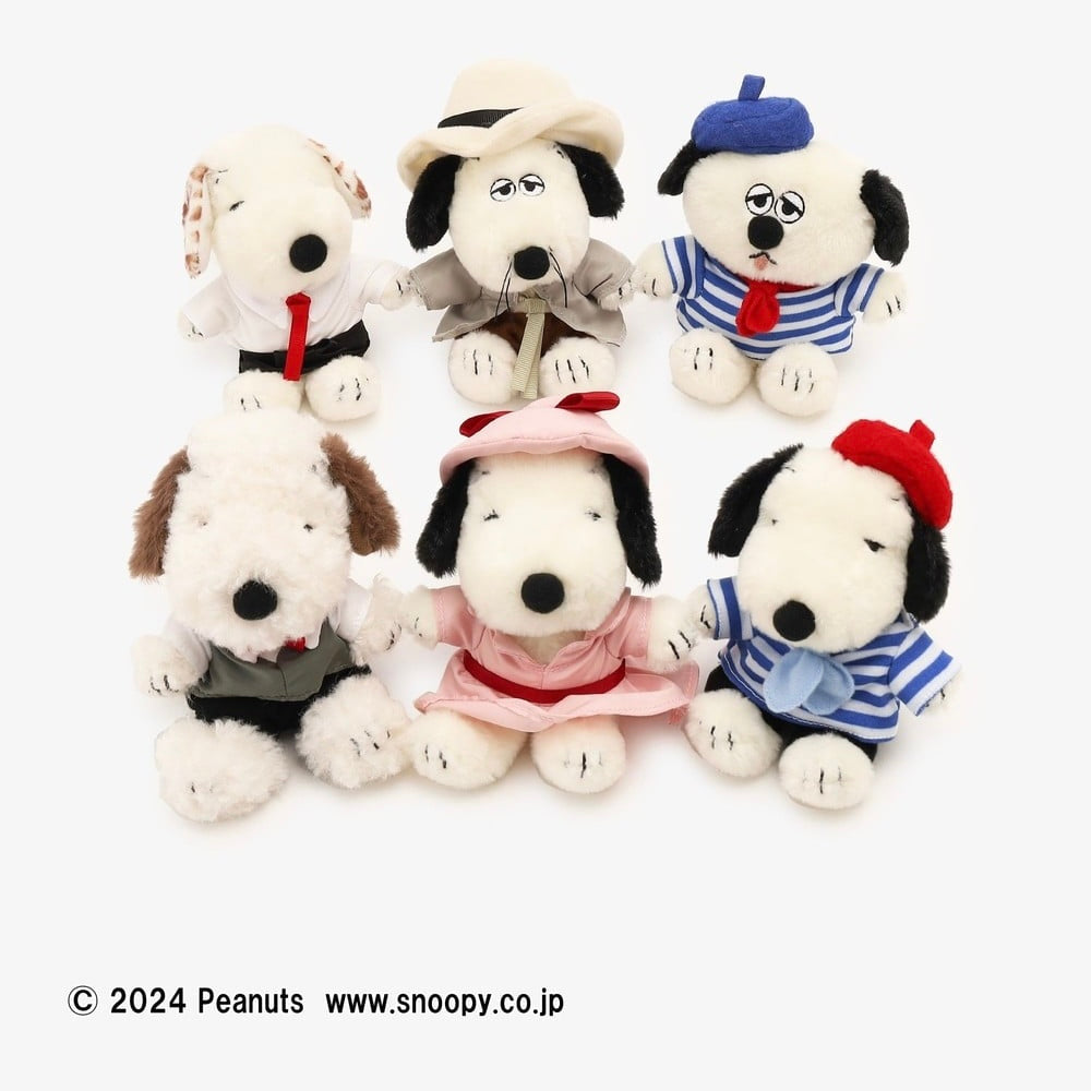 Snoopy史努比|PEANUTS x Afternoon Tea下午茶联名巴黎铁塔系列玩偶套组|6个1组谢谢