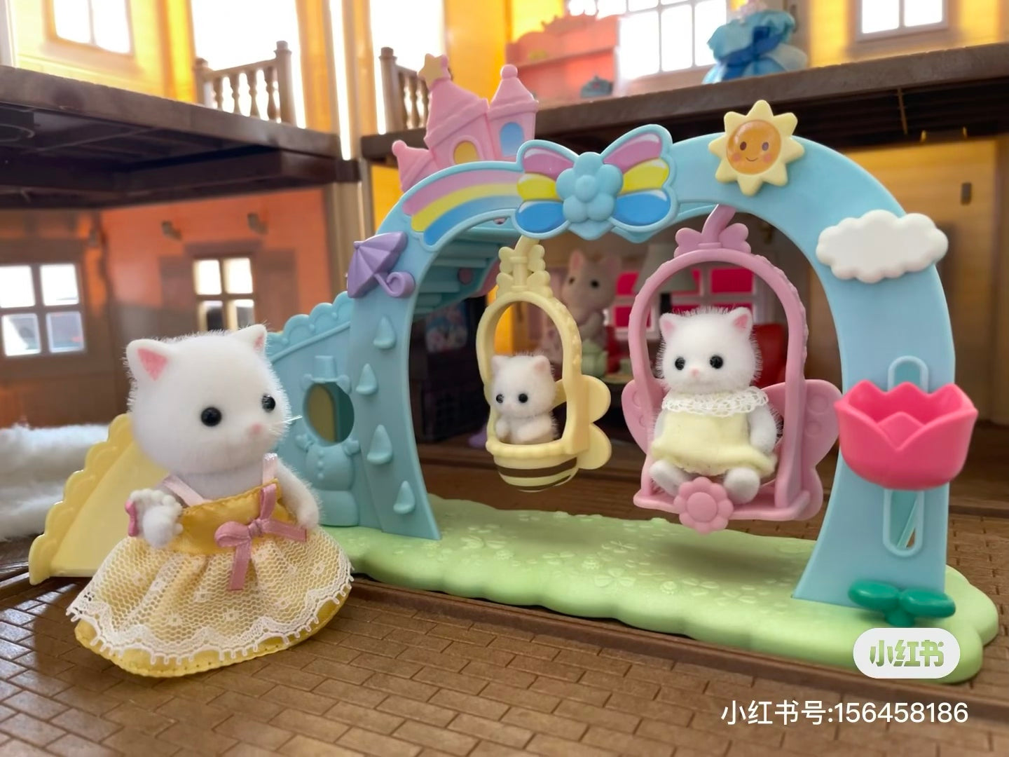 SylvanianFamilies|Nursery Swing+Milk Rabbit-5745