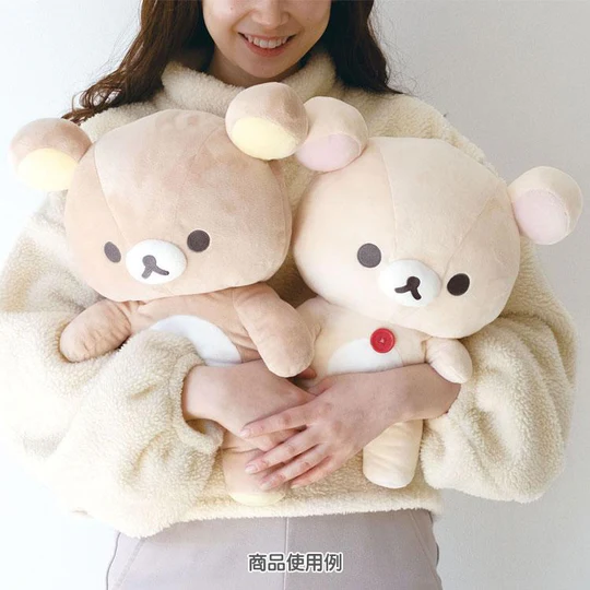 Rilakkuma轻松熊|Korilakkuma Plush Doll M BASIC RILAKKUMA Favorite Things San-X超好摸轻松熊/小白熊毛绒玩偶公仔抱枕/靠垫|约370×320×150mm