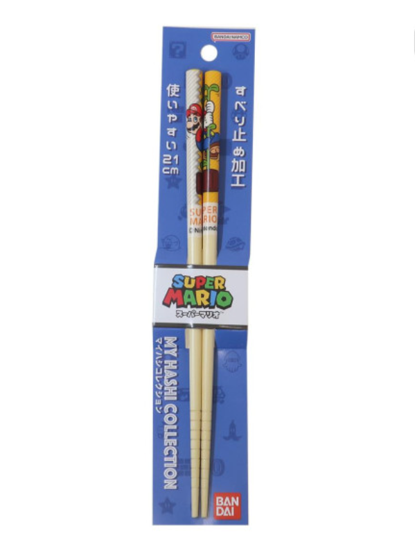 Nintendo任天堂|Mario Bamboo Chopsticks 21cm / Super Mario Brothers超级马里奥竹制筷子|约长210mm