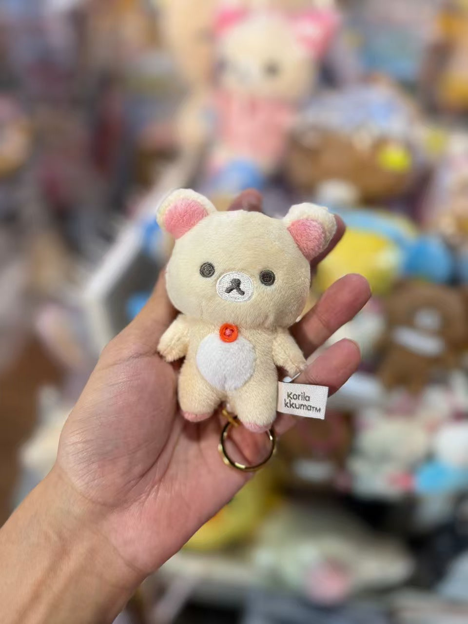 Rilakkuma|Fluffy Reel-Attached Mascot Holder /Plush Keychain|H110×W80×D55mm approx.