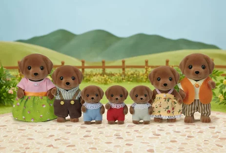 SylvanianFamilies森贝儿家族|Chocolate Labrador Family巧克力拉布拉多家族套组/玩具/过家家5730