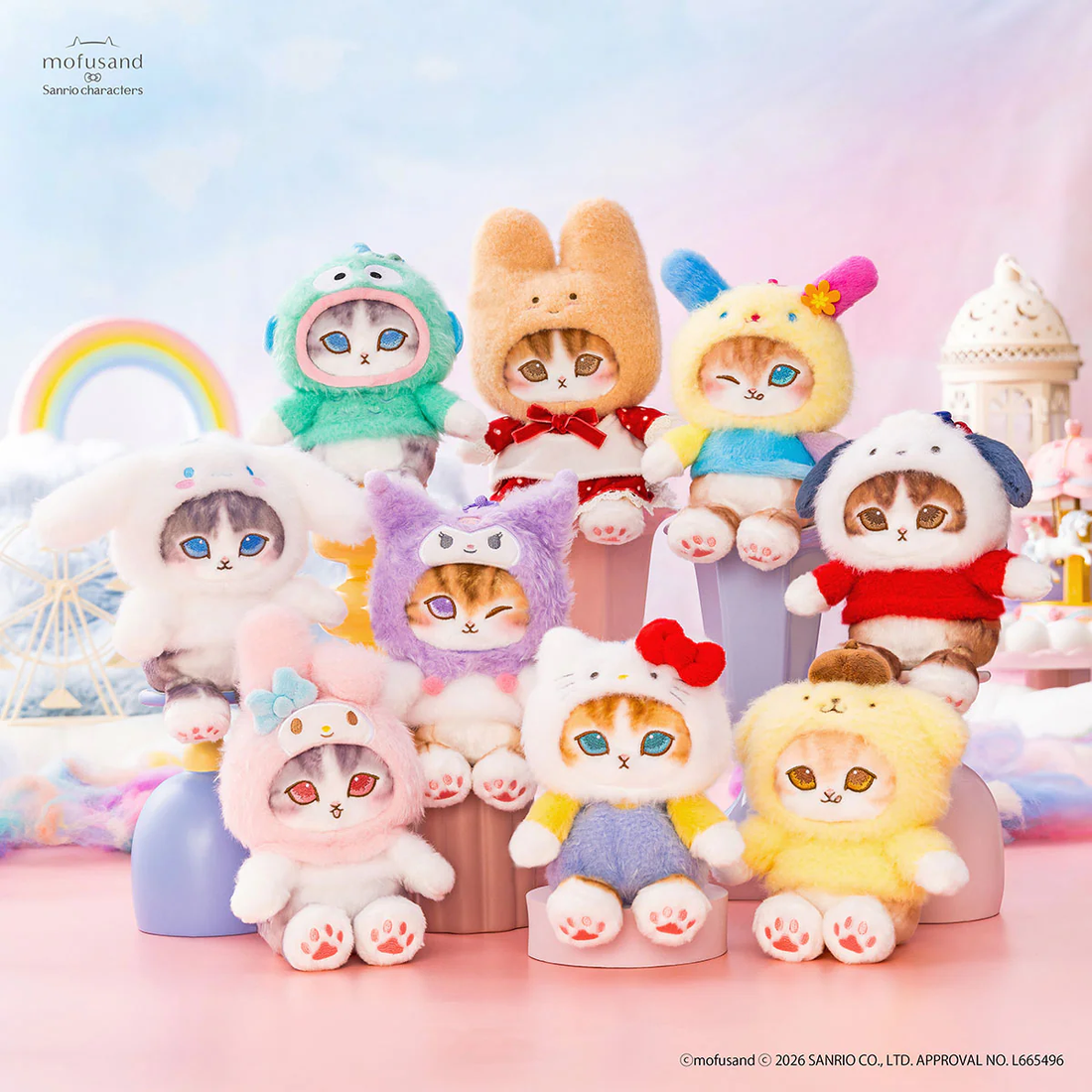 【pre-order】Mofusand|Sanrio Characters Potefuwa Mascot Holder /Plush Keychain|H140 x W130 x D130 mm approx.