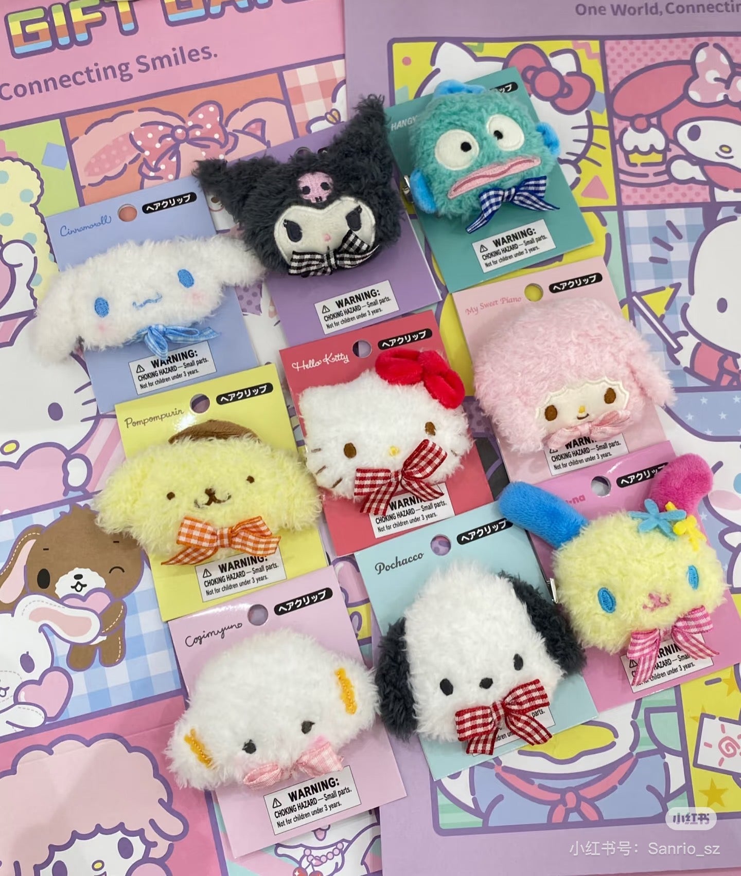 Sanrio|Face-shaped Hair Clip|8.7×2.5×6.5cm approx.✔️