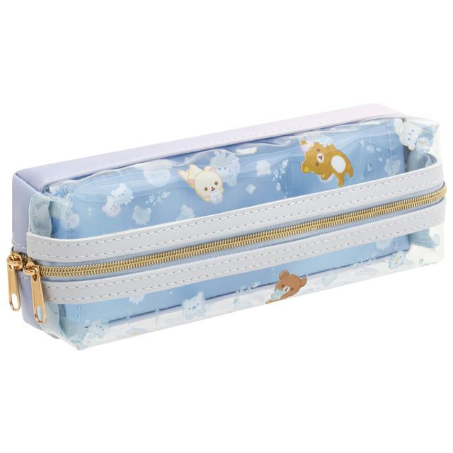 Rilakkuma轻松熊|治愈海洋系列透明可见型收纳包/笔袋|約65×180×45mm