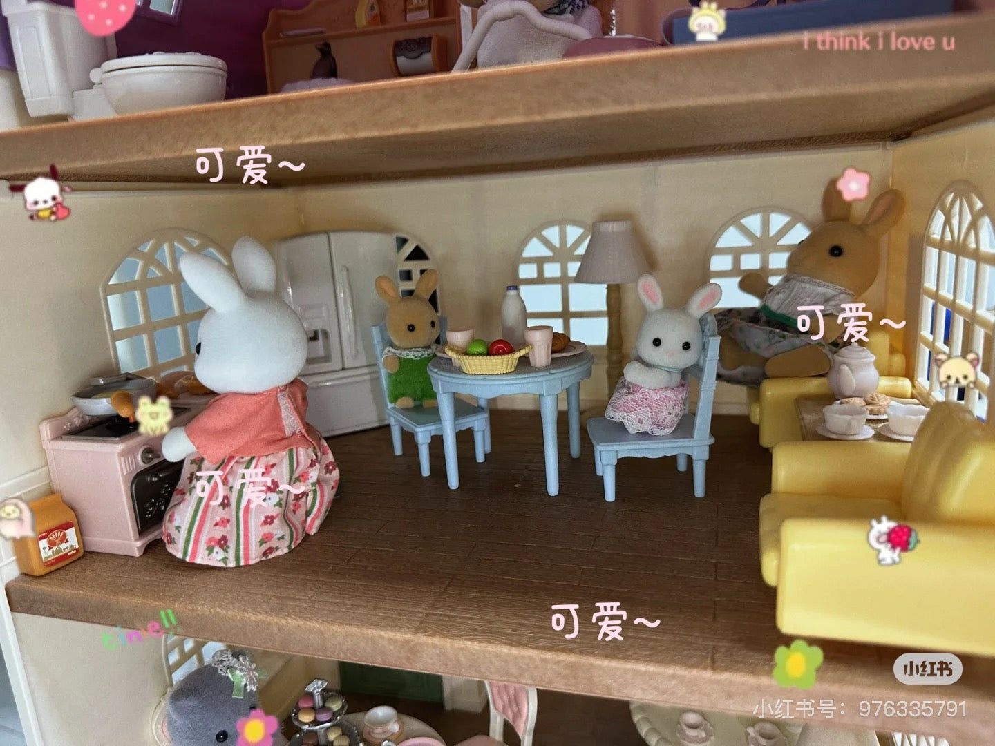 SylvanianFamilies|WISTERIA TERRACE GIFT SET WITH SUNNY RABBIT BABY WESLEY AND SUNNY RABBIT MOTHER ROONEY-5728