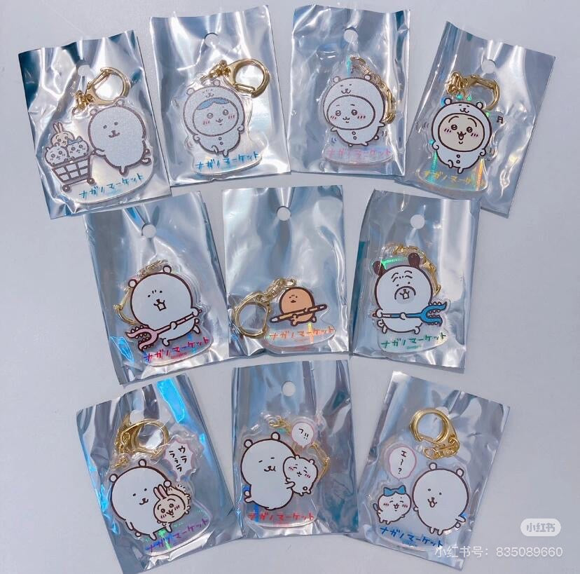 Nagano嘲讽熊|Market Hologram AcrylicKey ring全息图亚克力可爱钥匙扣|约H60 x W60 x D30mm