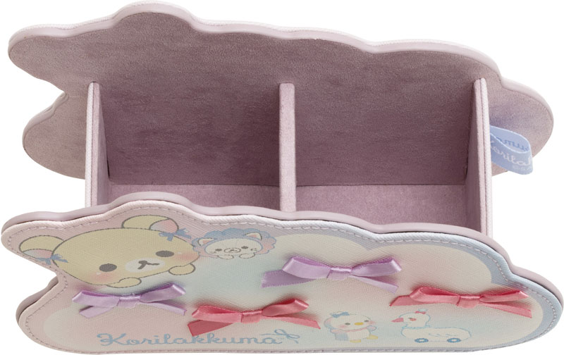 Rilakkuma轻松熊|Korilakkuma Osora no Kururin Wataame Multipurpose Pen Stand天空白云棉花糖系列多功能收纳盒/笔盒|约130 x 190 x 70mm