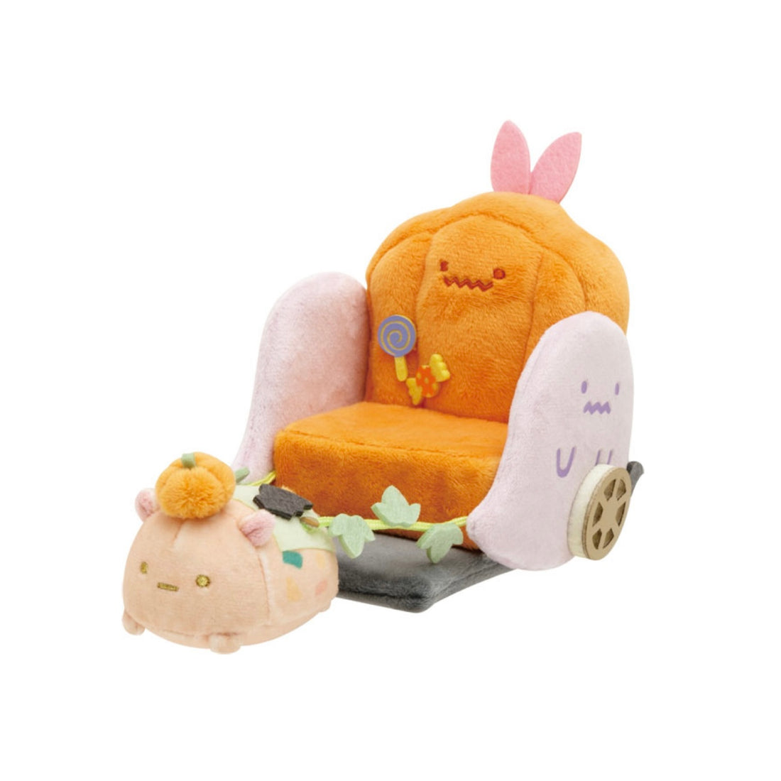 Sumikko gurashi角落生物|万圣节南瓜车毛绒玩偶摆件|约90 x 120 x 200mm