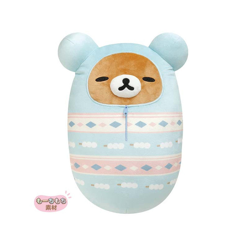 Rilakkuma轻松熊|露营系列/像云朵一样柔软的睡袋轻松熊抱枕/靠枕|约380 x 300 x 180 mm