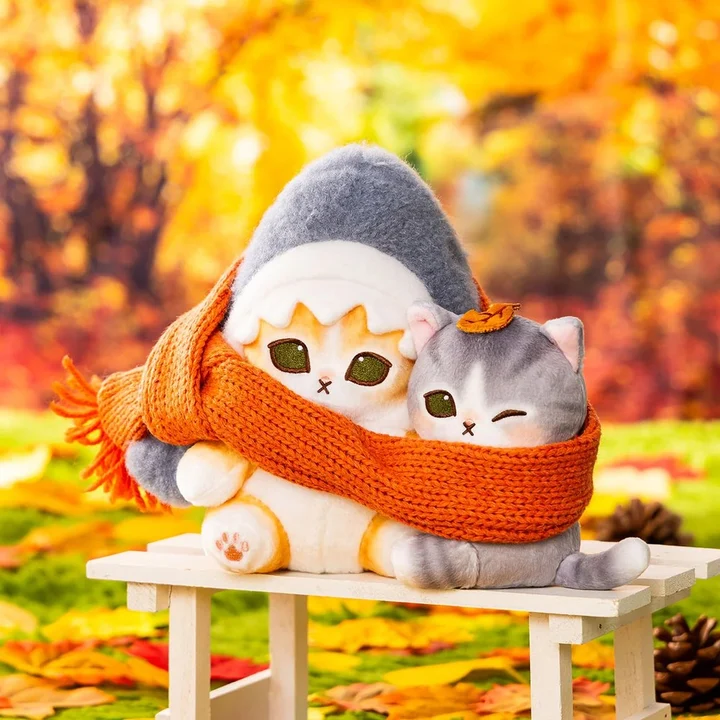 mofusand|Friendly Scarf Shark Cat & Chibi Cat Plush Dolls/Plush Toy|170×220×160mm approx.