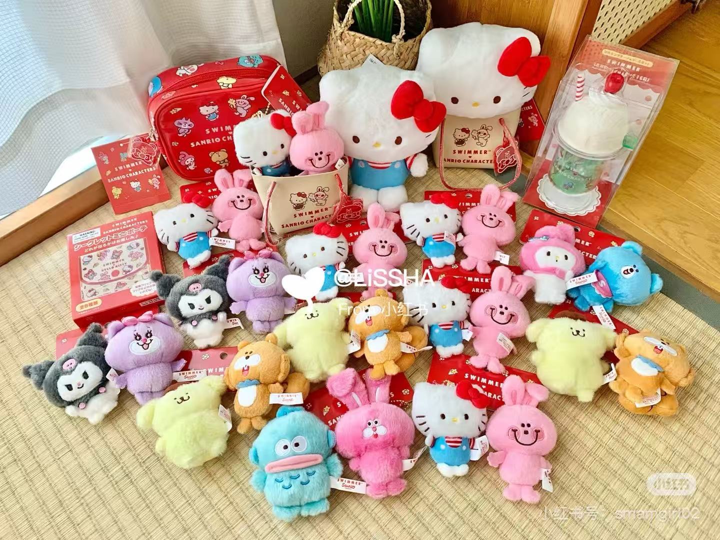 Sanrio|swimmer (2nd Edition) Mascot Holder /Plush Keychain|W6×D3.5×H11cm approx.