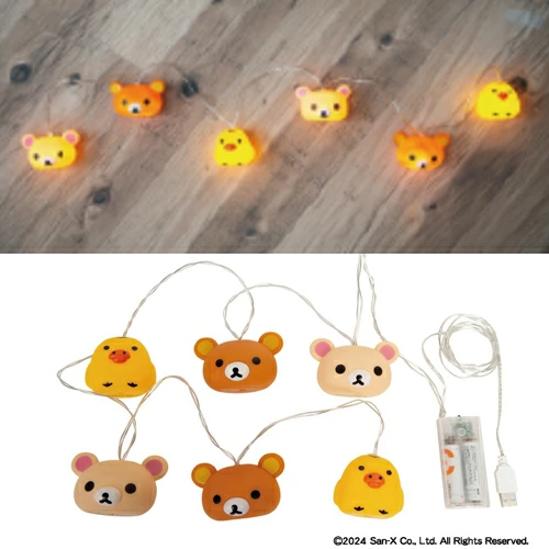Rilakkuma轻松熊|可爱角色6连装饰灯|全长约130cm