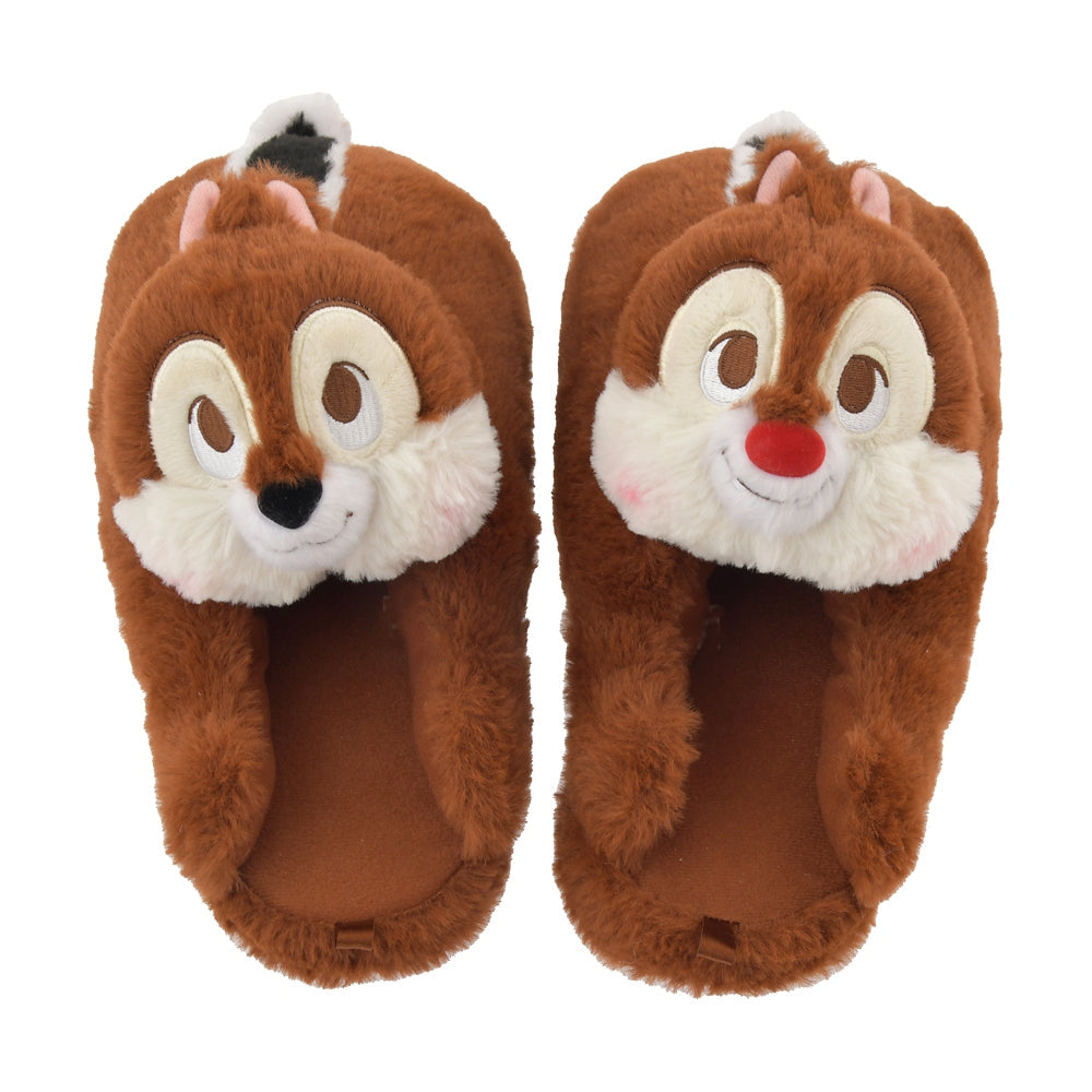 Disney迪士尼|Fluffy超毛绒柔软厚实奇奇蒂蒂包脚保暖拖鞋|約23~25cm