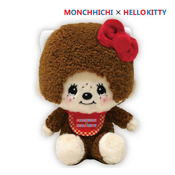 Monchhichi|Monchichi × Sanrio Plush Toy - Hello Kitty|125×181×100mm approx.