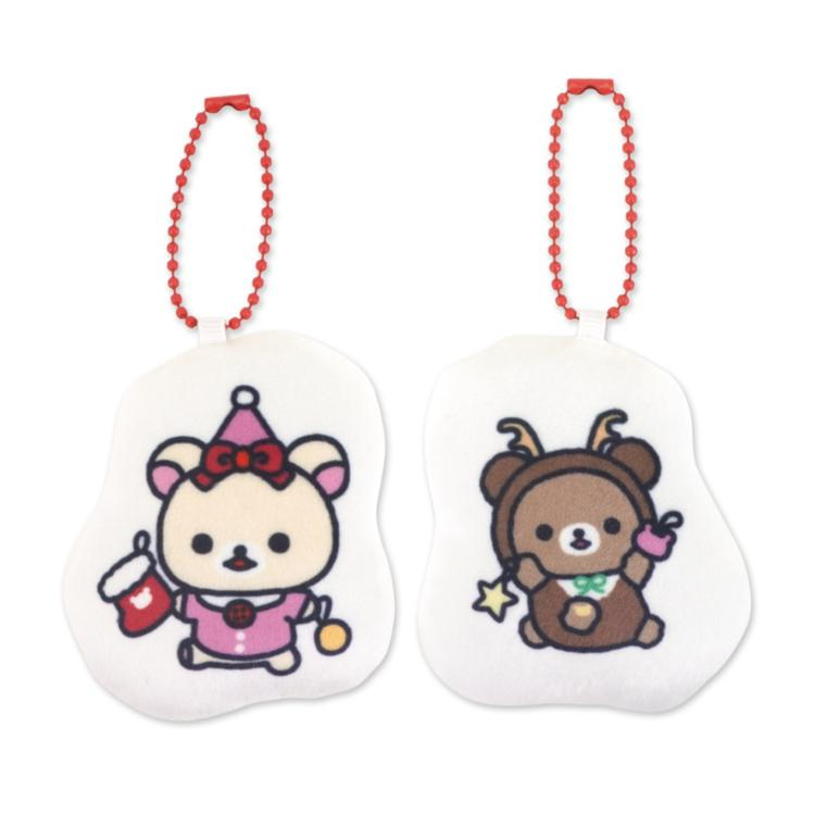 Rilakkuma轻松熊|2024圣诞限定Korilakkuma小白熊&Chairoikoguma小棕熊软糯挂件套组/包挂/正反面都可爱|每个约72 x 77mm