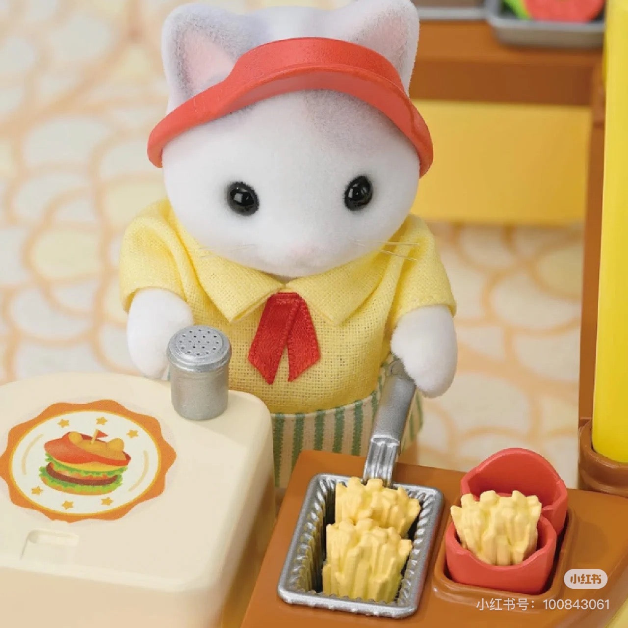 SylvanianFamilies森贝儿家族|Hamburger Stand拿铁猫汉堡外卖车套组/玩具/过家家5757