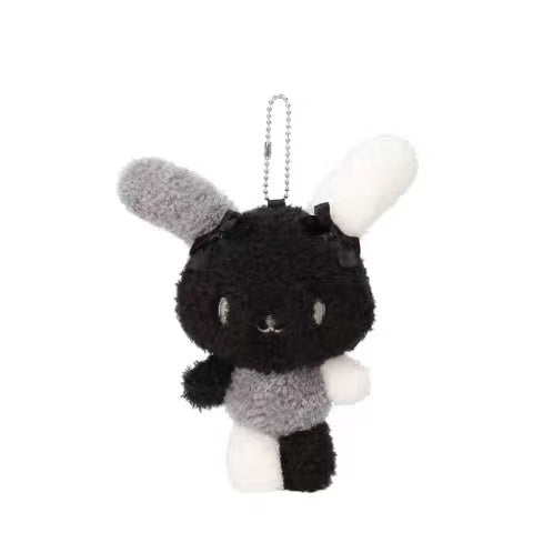 【limit 1】Sanrio|Fluffy Black & White Usahana Mascot Holder /Plush Keychain|50x75x138mm approx.