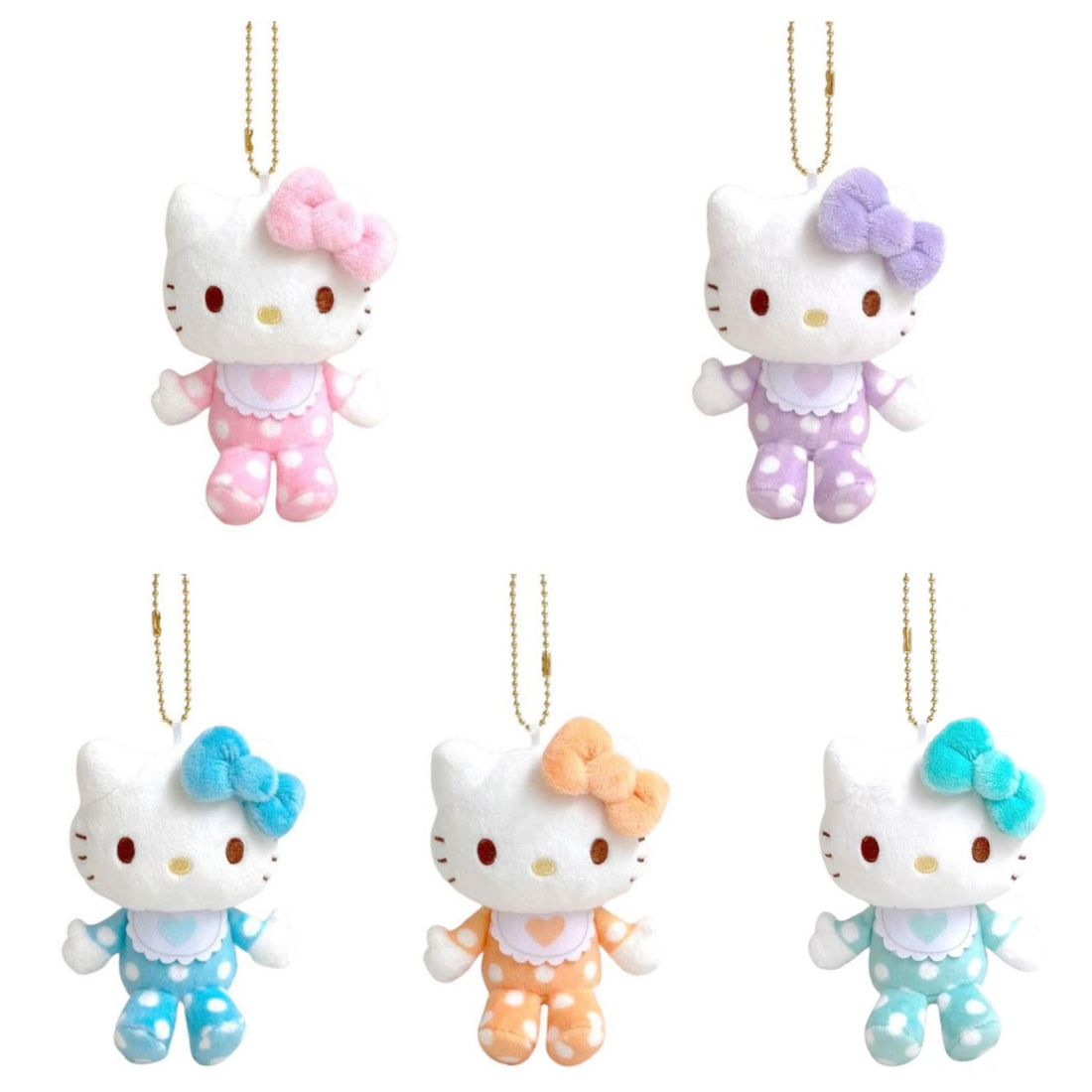 HelloKitty|Sanrio 50th Anniversary Collection Standard Baby Mascot Holder /Plush Keychain| 85x100x45mm approx.