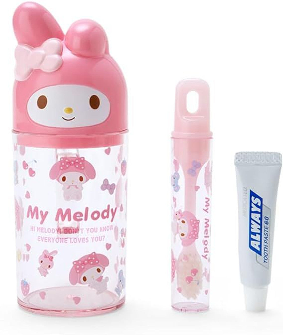 Sanrio|角色大脸旅行便携牙膏/牙刷/漱口杯/收纳罐|约12 x 7 x 5cm