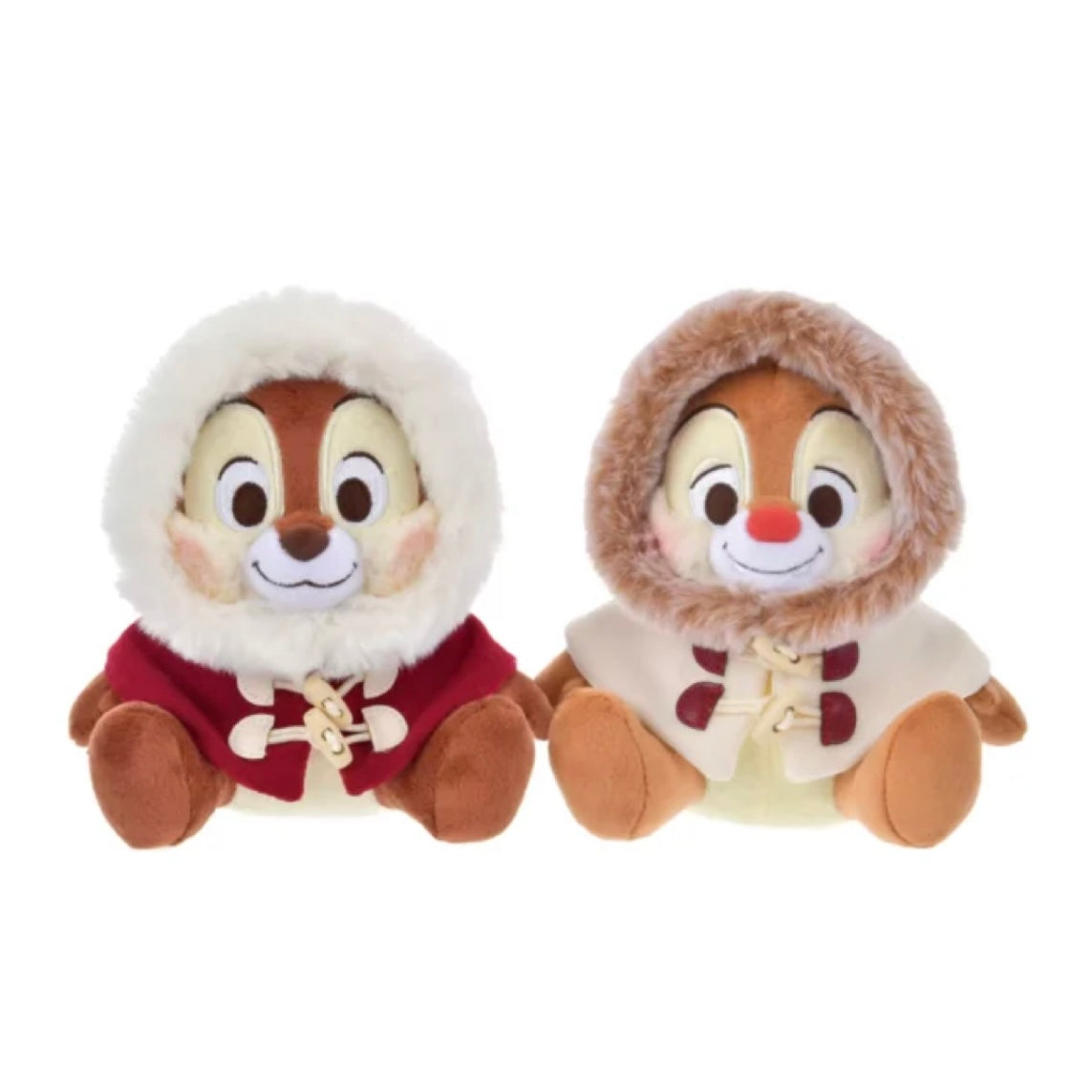 Disney迪士尼|Winter Jacket Doll东迪冬日限定大衣斗篷奇奇和蒂蒂冬装坐姿毛绒玩偶/公仔/可脱帽|约高さ17×幅15×奥行き12(cm)