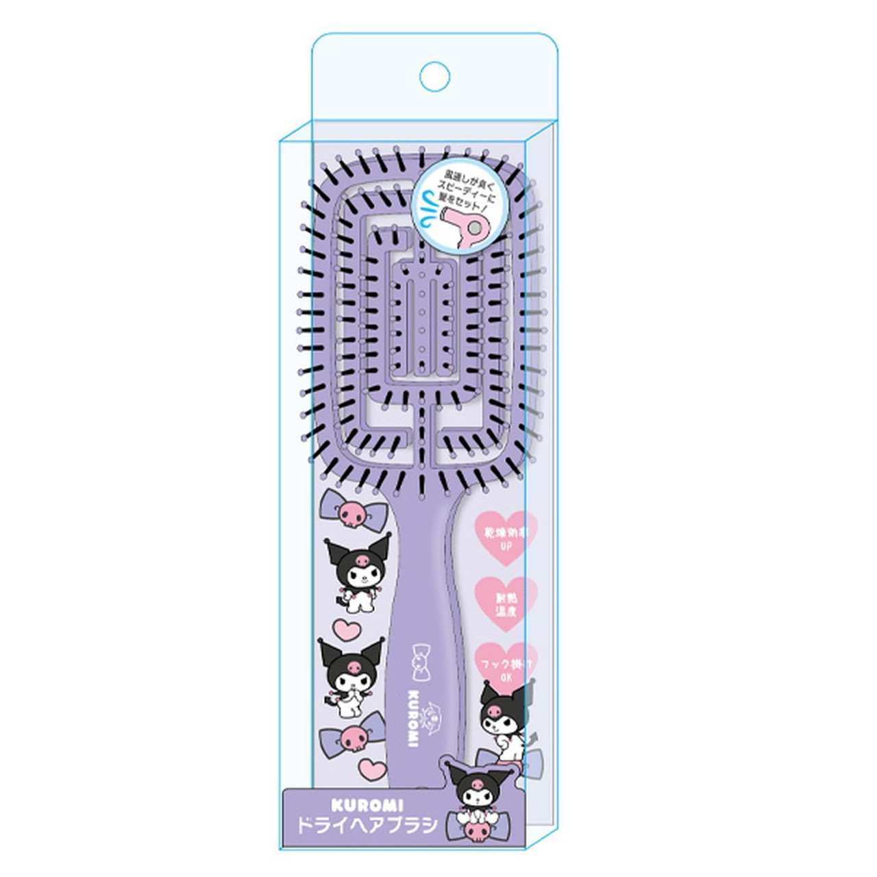 Sanrio三丽鸥|Kcompany Sanrio Characters Dry Hair Brush 可爱角色ABS树脂尼龙梳子/干发梳|约5.0 x 8.5 x 27.5cm