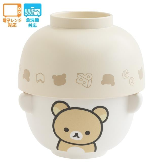 Rilakkuma|Ceramic Tea Bowl & Melamine Soup Bowl Set|60×Φ90mm approx.