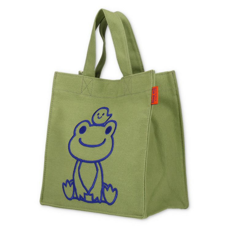 Pickles Frog泡菜蛙|Mini Tote Bag Bottom Gusset Green always smile绿色精致刺绣迷你托特包/手提包/正反都可爱|约H24×W24×D12cm
