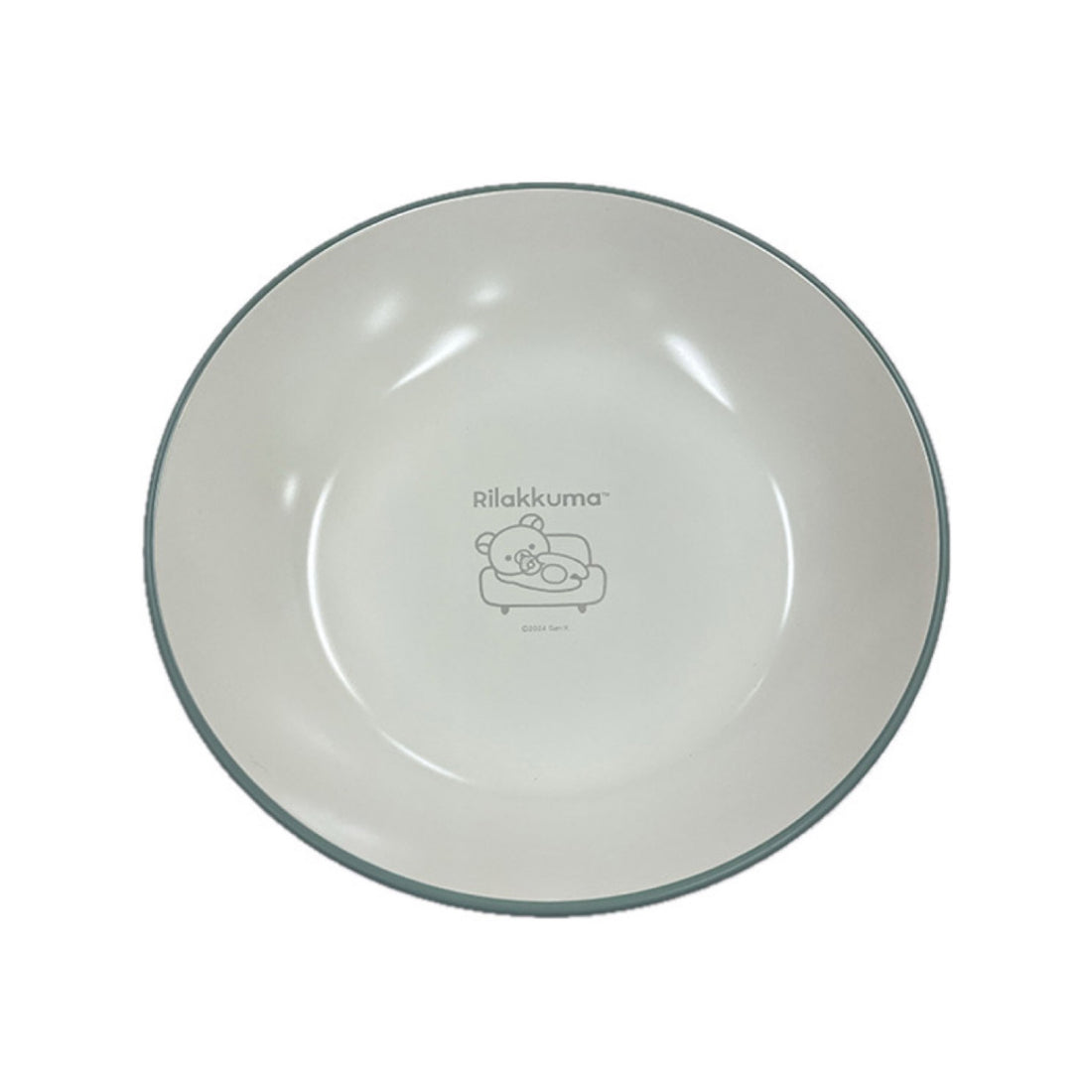 Rilakkuma轻松熊|San-X耐热/抗菌ABS树脂防摔圆形绿色大圆盘/洗碗机可用|约φ240×H45mm