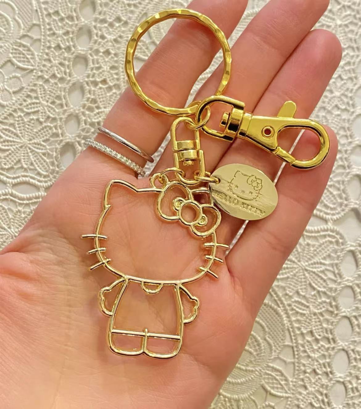 Sanrio|Sanrio Metal Keychain Gold|5×4cm approx.