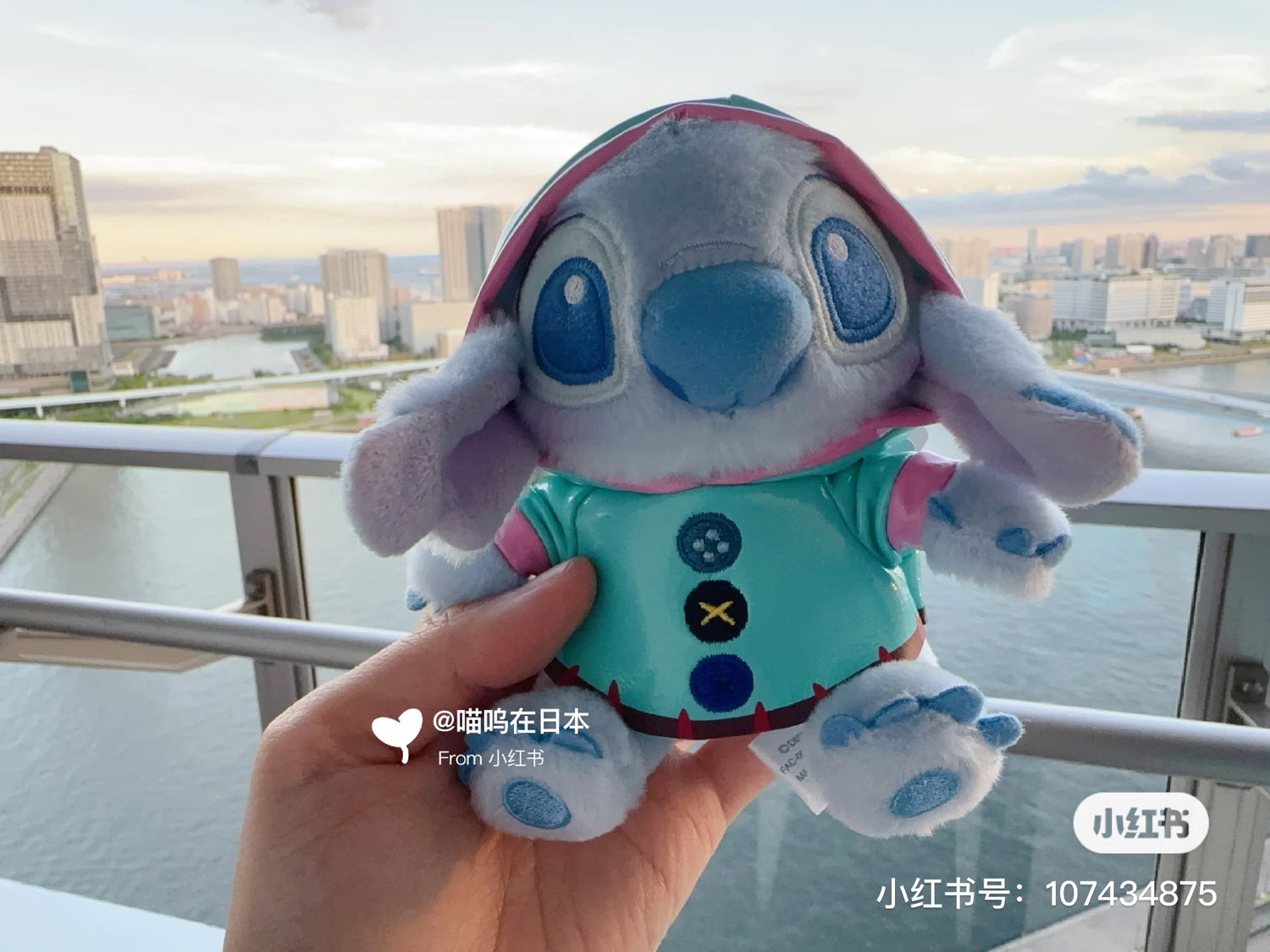 Disney迪士尼|雨衣噗噗/史迪奇玩偶/公仔/帽帽可脱|约高さ22×幅19×奥行き16(cm)