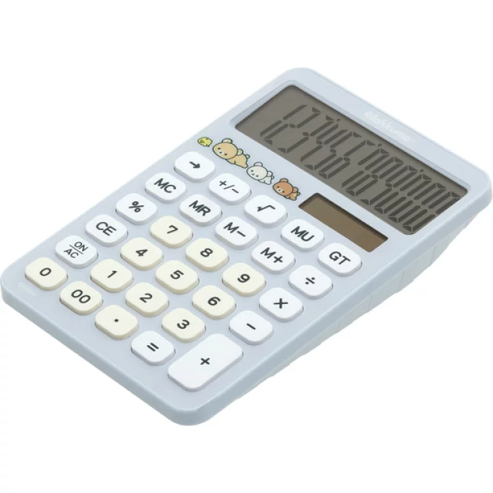 Rilakkuma轻松熊|San-X Solar Power Calculator - Rilakkuma / Smiling Happy For You Grey可爱图案计算器|约150×100×30mm