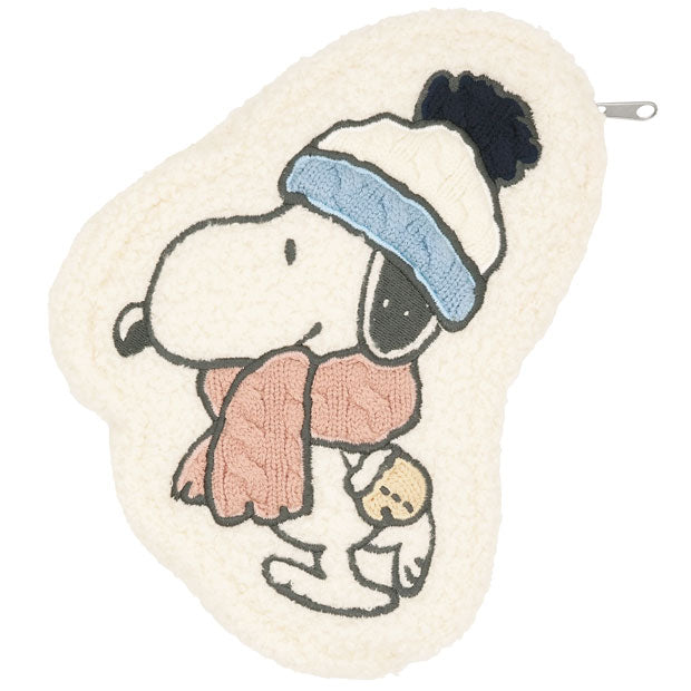 Snoopy|usj冬日限定HAPPINESS IS FINDING完美礼物系列毛茸茸化妆包/收纳包|約W18cm×H21.5cm×D4cm