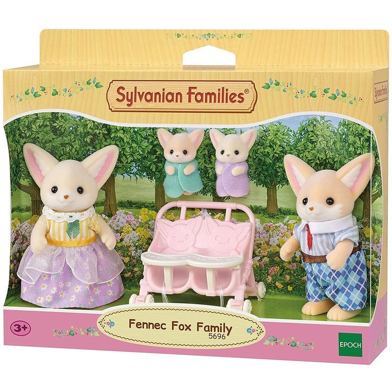 SylvanianFamilies森贝儿家族|Fennec Fox Family耳阔狐一家四口双胞胎套组/玩具/过家家5696