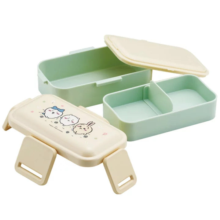 chiikawa|带扣双层抗菌耐热分格饭盒/洗碗机/微波炉可用/收纳时可收为单层|600ml