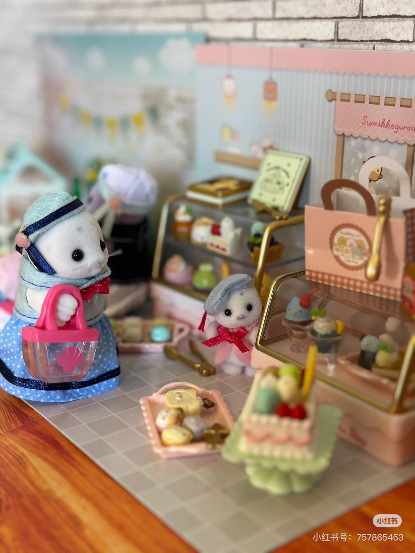 SylvanianFamilies森贝儿家族|Seal Family海豹家族一家四口植绒站宝套组/玩具/过家家5759