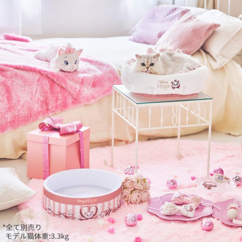 Disney迪士尼|玛丽猫圆形可爱宠物床/带猫耳朵|直径:约45cm 高20cm