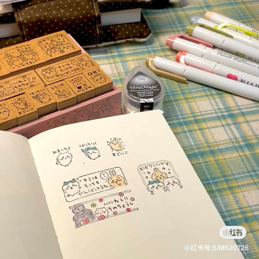 Chiikawa|Wooden Reward Stamp Set|102 × 104 × 35mm approx.