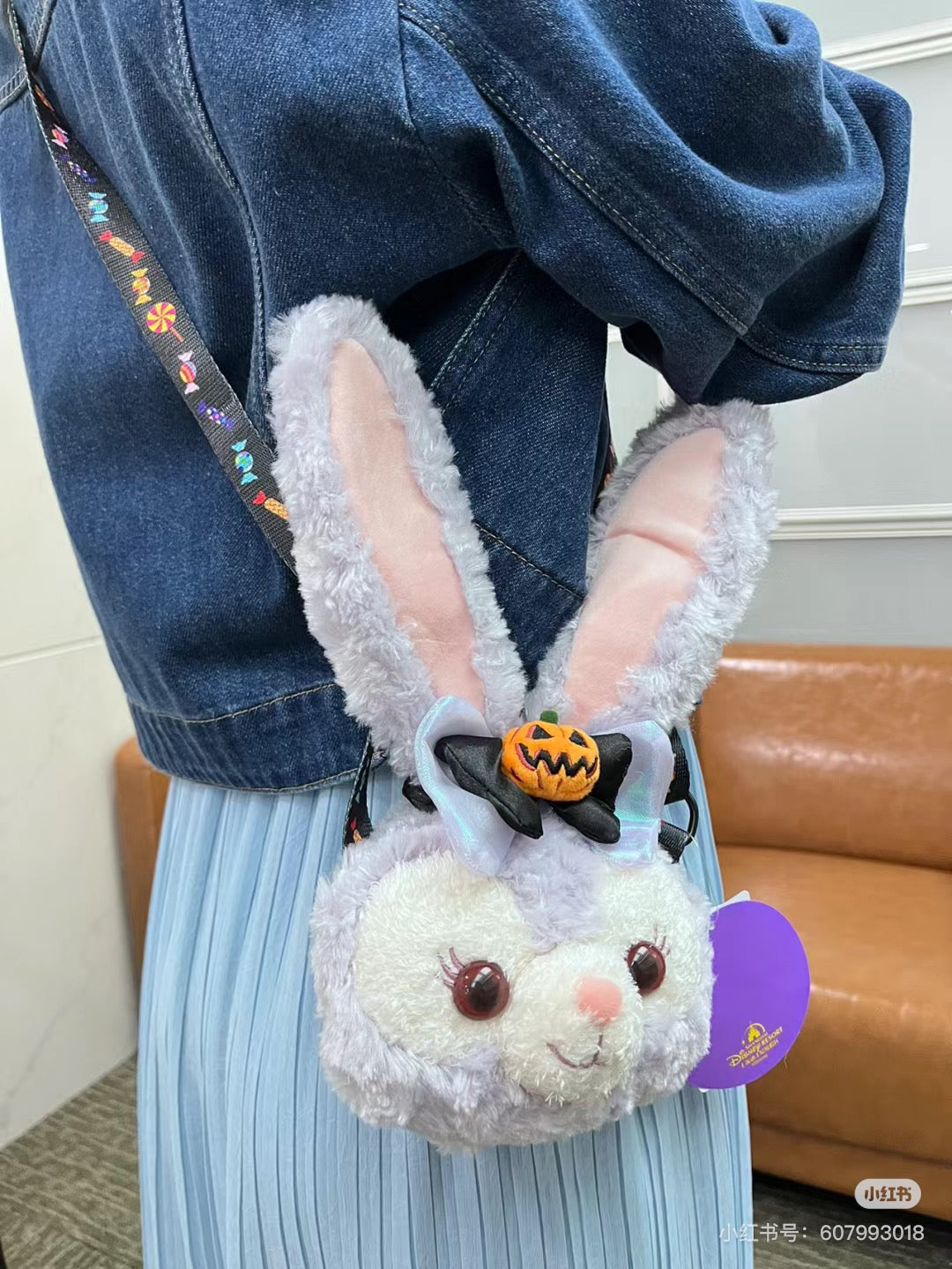 Disney SH|上迪万圣节限定可爱脸型毛绒斜挎零钱包/卡包