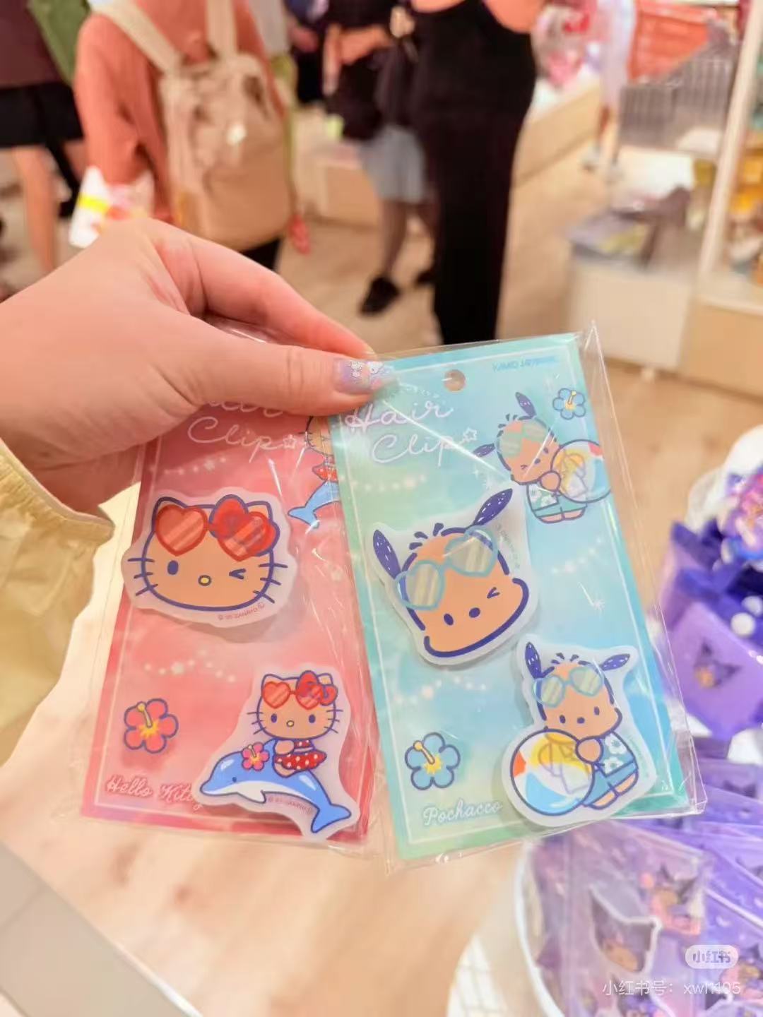 Sanrio|Tan Swimsuit Party Matte Hair Clip Set|2 piece