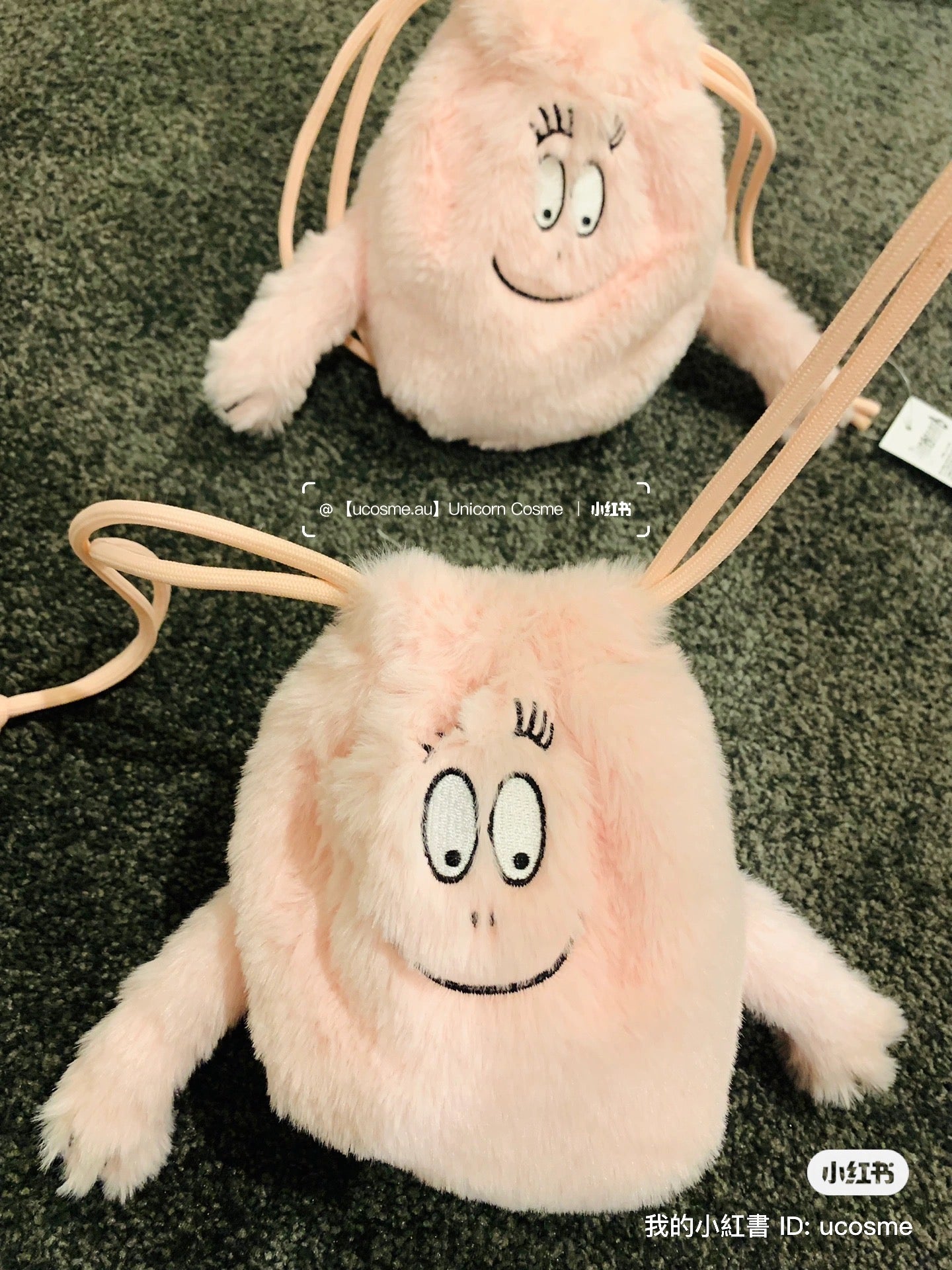 Barbapapa巴巴爸爸|搞笑柔软巾着/束口袋/质感很可|約 W16.5×H16×D5cm