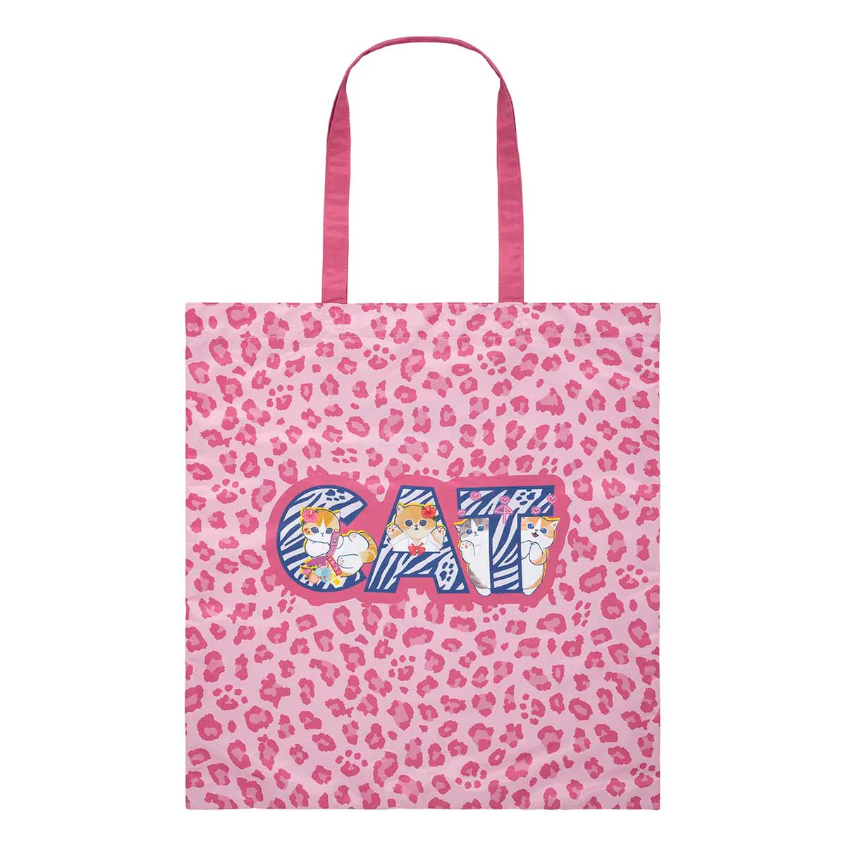 Mofusand|Gyarunyan Girl Collection Eco Shopping Bag With Pocket - Leopard Pink|480×450mm approx.