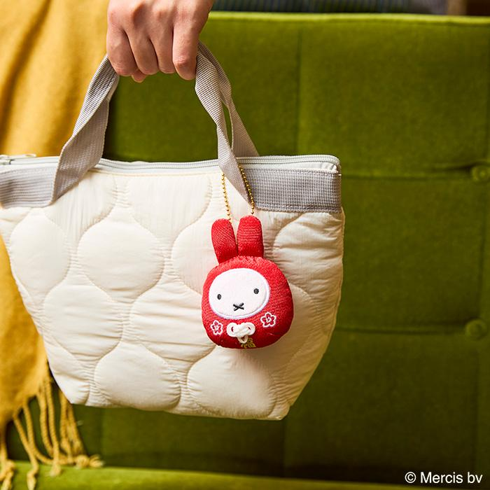 Miffy|Lucky Daruma Hannari Mascot Holder /Plush KeychainH9 x W6.5 x D2.5cm approx.