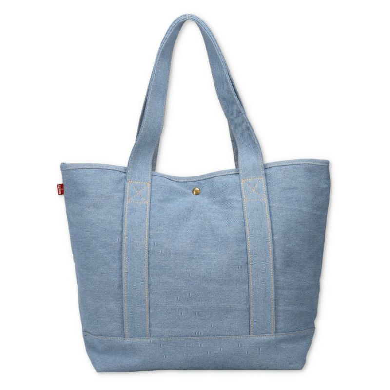 Pickles Frog泡菜蛙|EDWIN Tote Bag Crayon Touch水洗蓝大容量精致刺绣托特包/手提包/单肩包|约H32×W44×D14cm