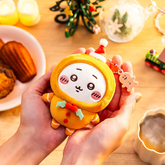 Chiikawa 吉伊卡哇|Plush Keychain 2024圣诞限定姜饼人系列毛绒挂件/包挂|约H140 x W90 x D55mm