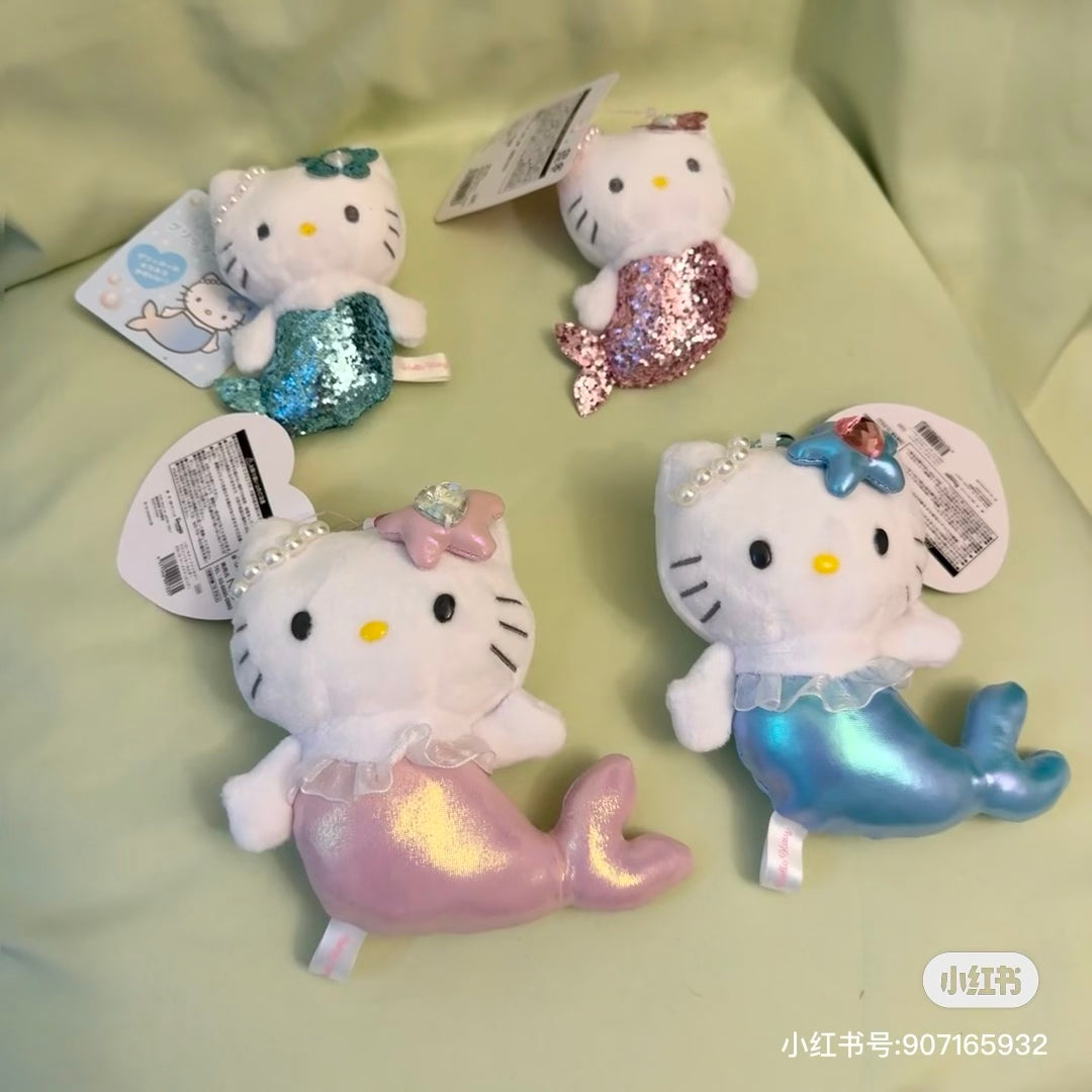 HelloKitty|Fantasy Series Mermaid Mascot Holder /Plush Keychain| H12 × W8.5 × D6.5 cm approx.✔️