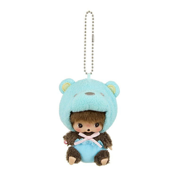 Monchhichi|Animal Bebichhichi SS Big Face Mascot Holder /Plush Keychain|H10.5 x W6.5 x D7cm approx.