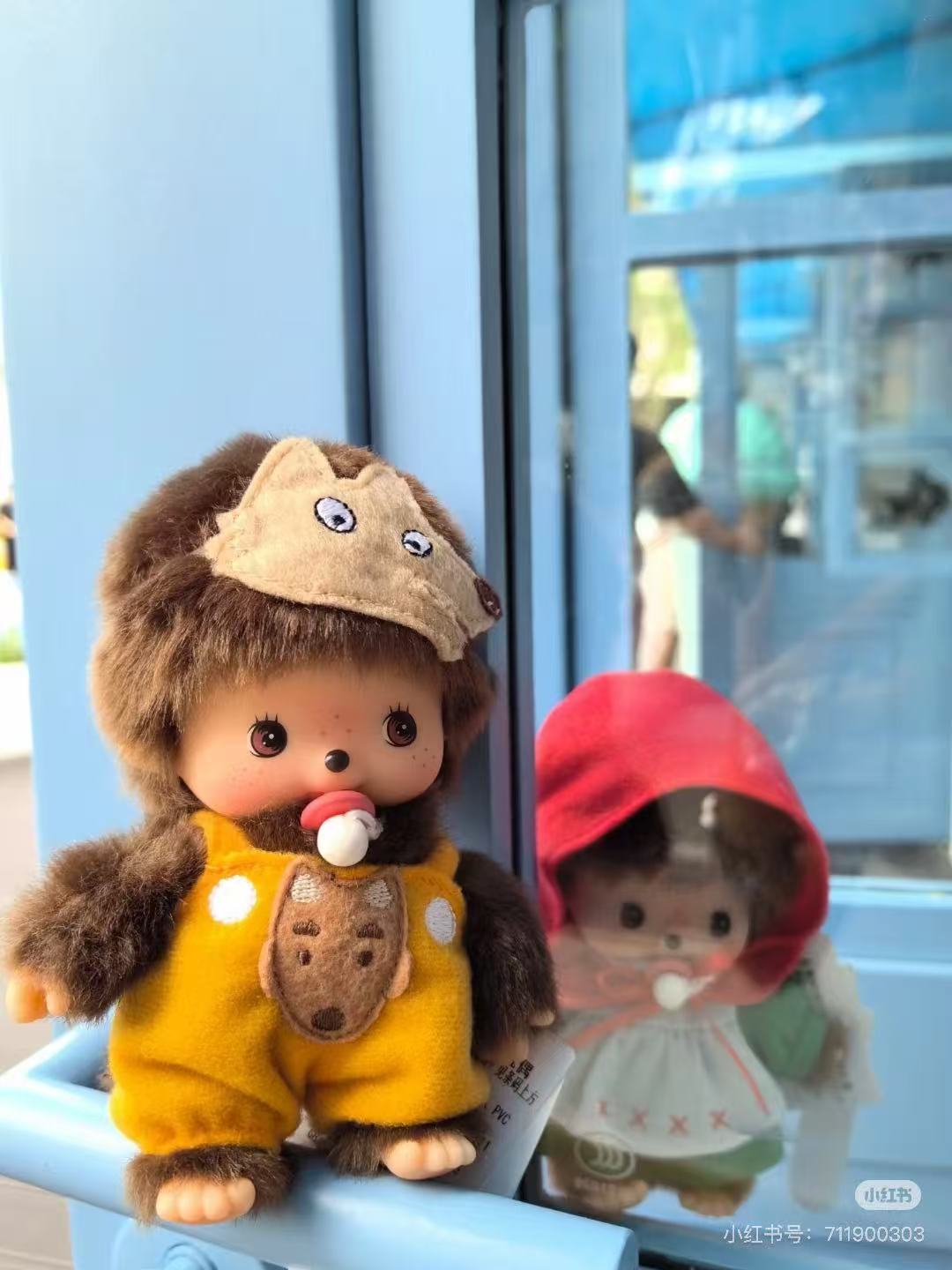 Monchhichi|Babychhichi Revival Dance Party Little Red Riding Hood &Wolf Plush Dolls/Plush Toy|H13.5 x W10 x D7cm approx.